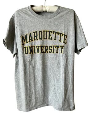 Marquette University T-shirt Gray Navy Gold Collegiate Spirit Medium